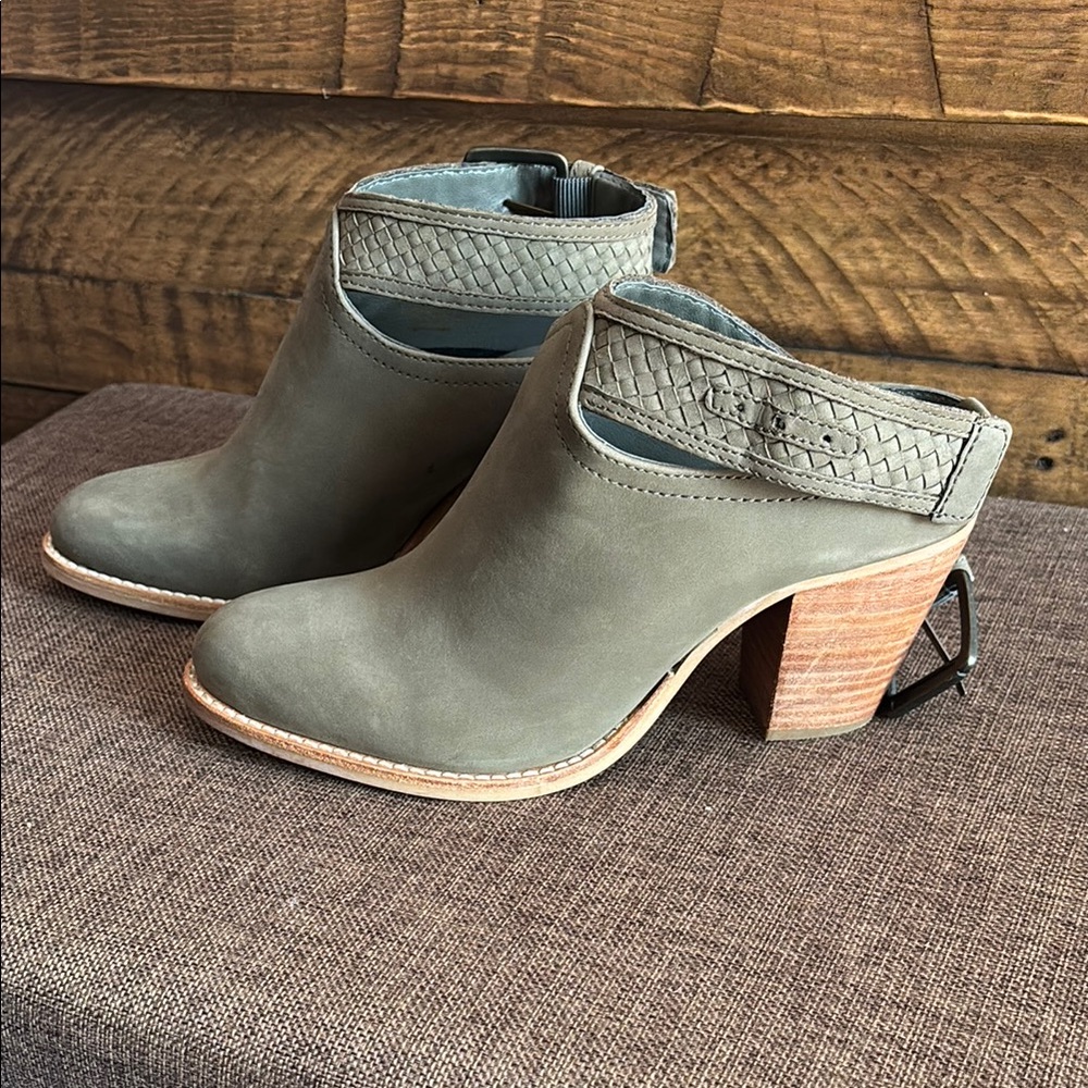 Crevo Olive Women's Mules with Braided Strap